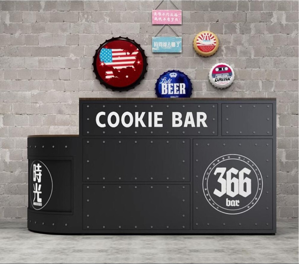 Modern Retro Industrial Style Metal Bar Set for Restaurants Cafes Grill Shops and Hotels Vintage Loft Iron Register Friendly