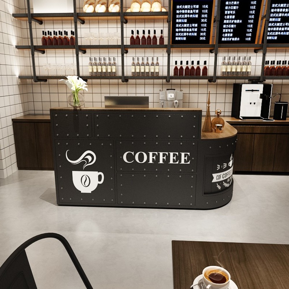 Modern Retro Industrial Style Metal Bar Set for Restaurants Cafes Grill Shops and Hotels Vintage Loft Iron Register Friendly