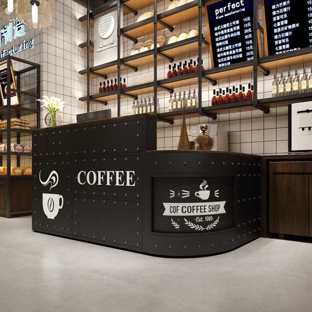 Modern Retro Industrial Style Metal Bar Set for Restaurants Cafes Grill Shops and Hotels Vintage Loft Iron Register Friendly