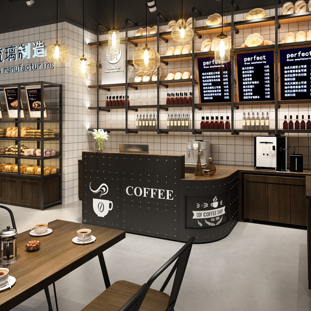 Modern Retro Industrial Style Metal Bar Set for Restaurants Cafes Grill Shops and Hotels Vintage Loft Iron Register Friendly