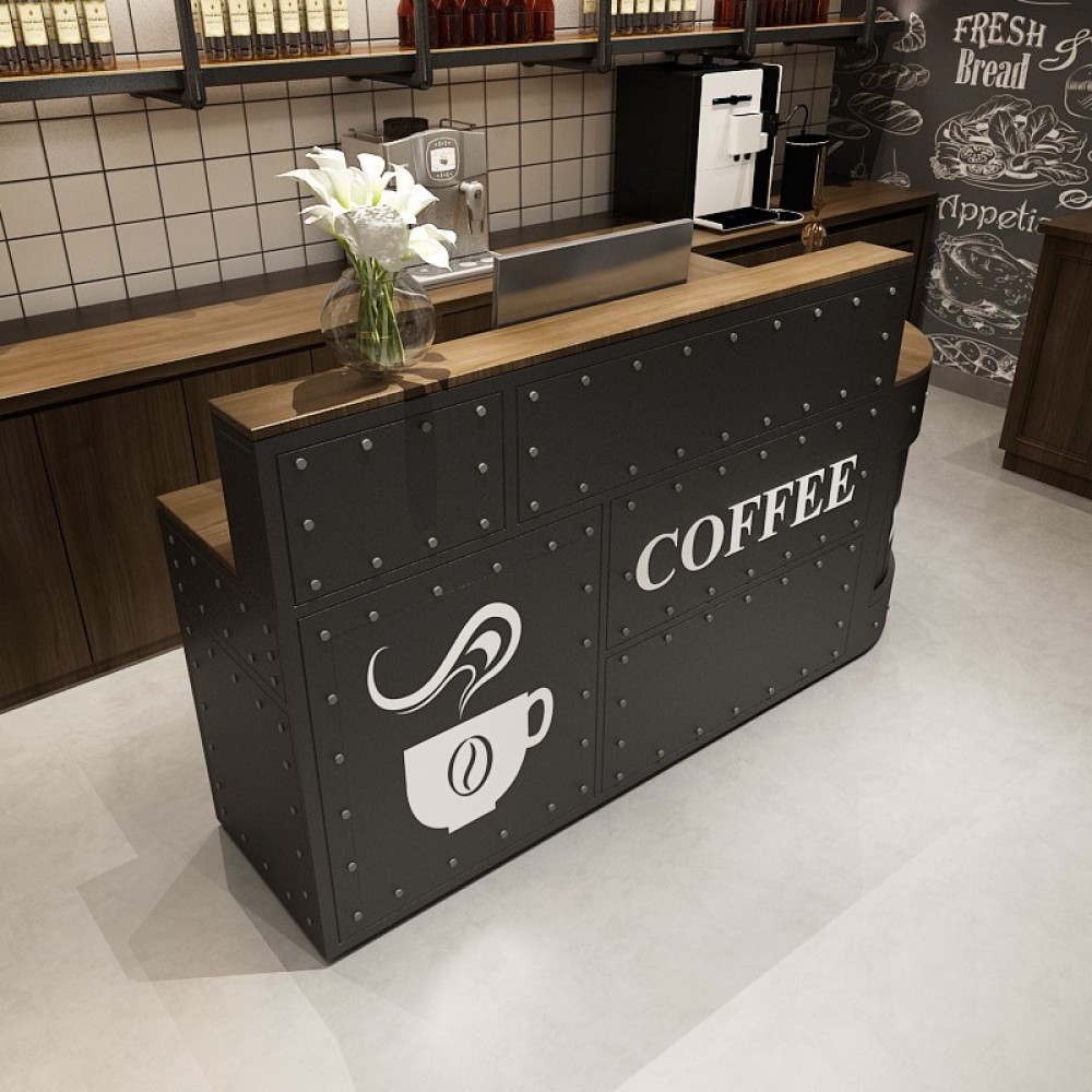 Modern Retro Industrial Style Metal Bar Set for Restaurants Cafes Grill Shops and Hotels Vintage Loft Iron Register Friendly